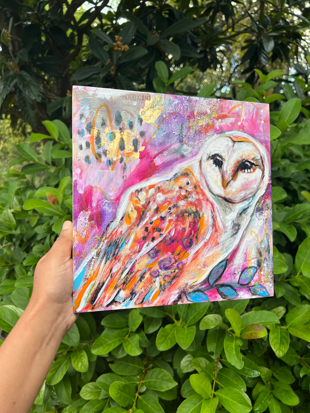 >>> PRIVATE COLLECTION <<< OWLIE MOE PAINTING 10”X10” MIXED MEDIA Payment plans available from as less as $25.00 per week